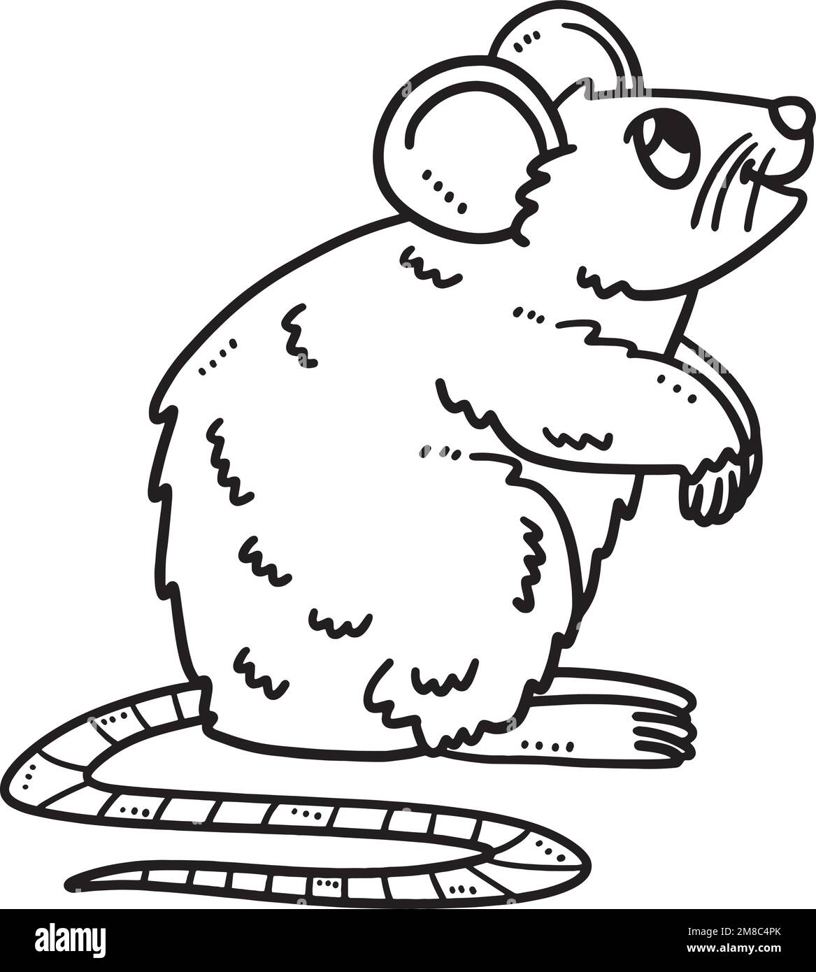 Baby mouse isolato colorazione pagina per bambini Illustrazione Vettoriale