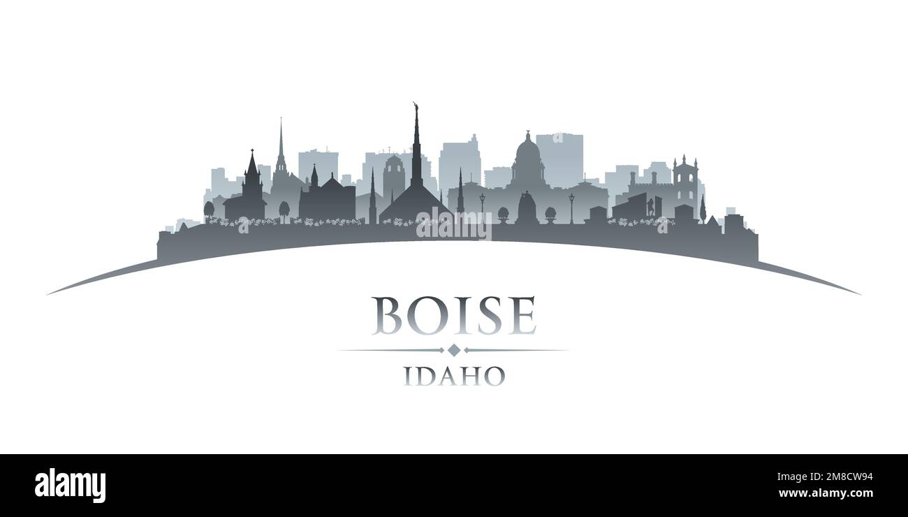 Profilo dello skyline di Boise Idaho. Illustrazione vettoriale Illustrazione Vettoriale