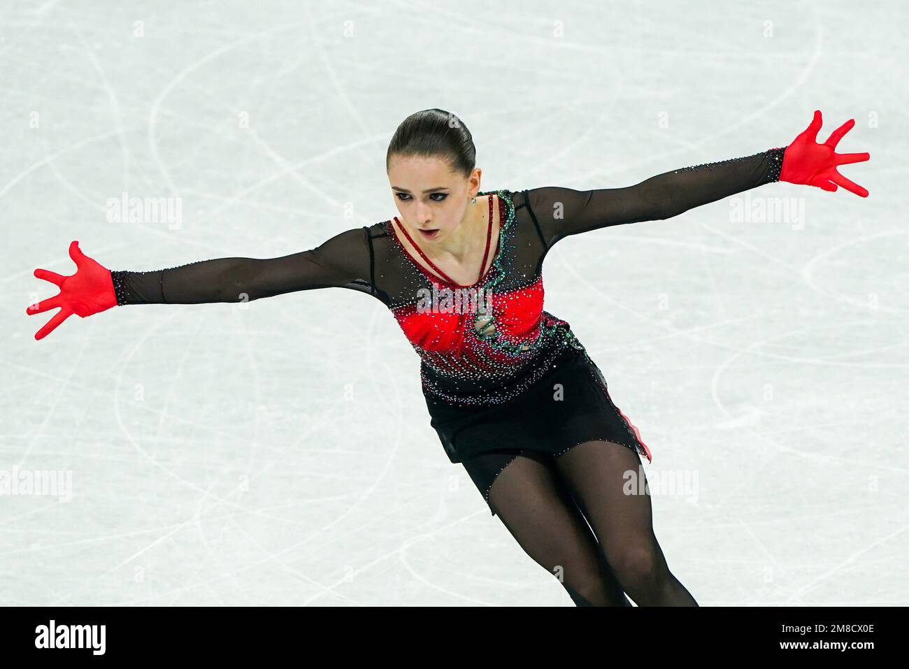 Foto del file datata 17-02-2022 della Kamila Valieva del Comitato Olimpico Russo, che ha portato 'nessuna colpa o negligenza' per il suo test positivo sulle droghe reso pubblico durante le Olimpiadi invernali dello scorso anno a Pechino, secondo l'Agenzia antidoping RUSADA. Data di emissione: Venerdì 13 gennaio 2023. Foto Stock