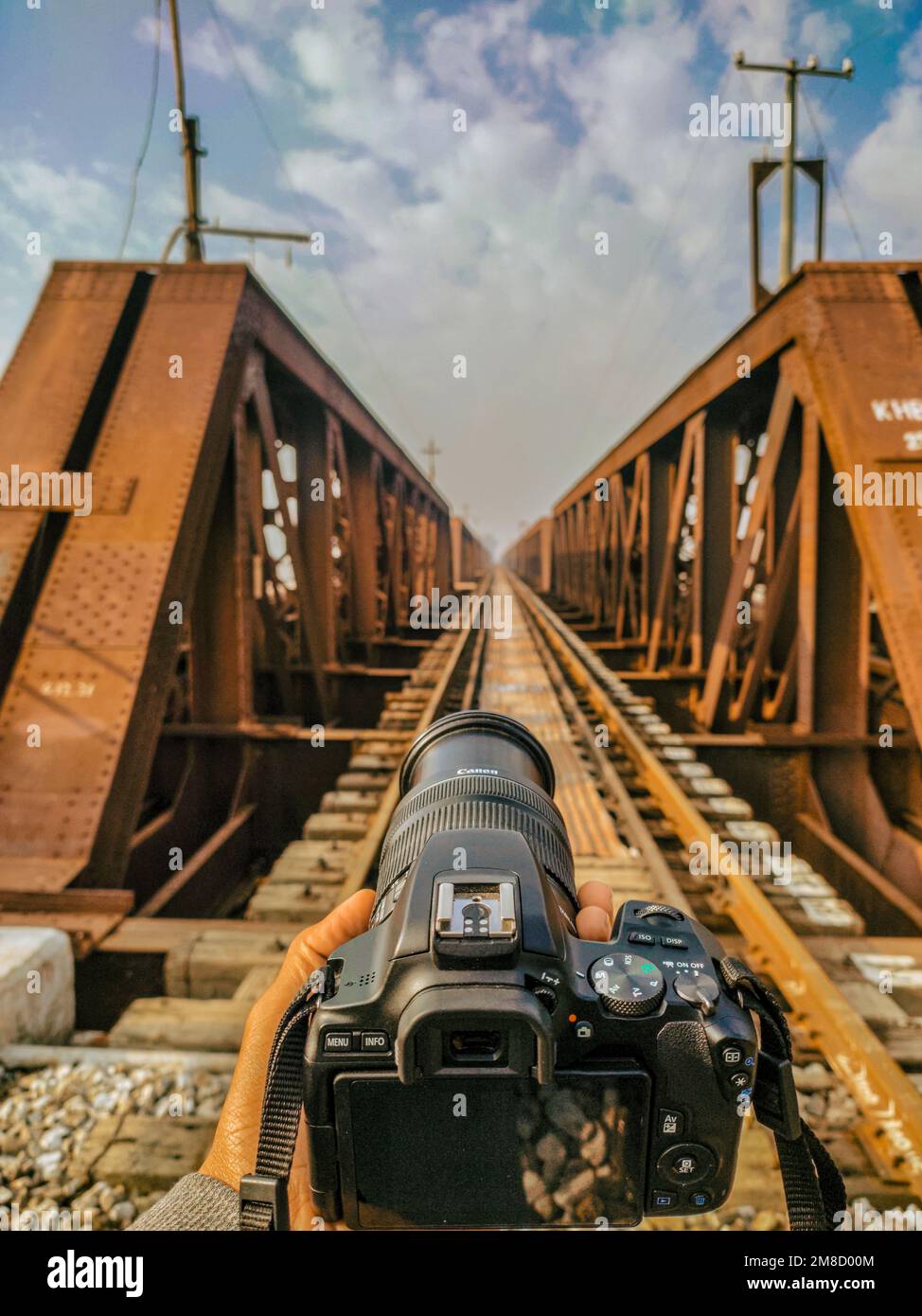 British Made Iron Railway Bridge Khushab Foto Stock