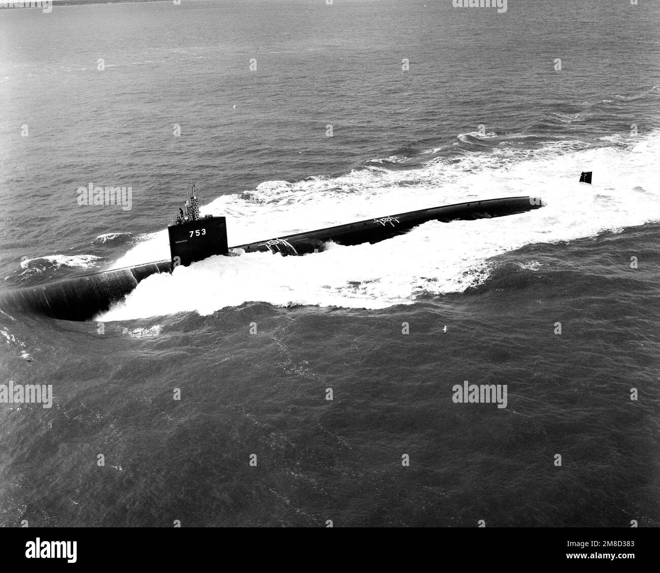 Una vista portuale del sottomarino d'attacco nucleare ALBANY (SSN 753) in corso per prove in mare prima della sua messa in servizio. Paese: Oceano Atlantico (AOC) Foto Stock