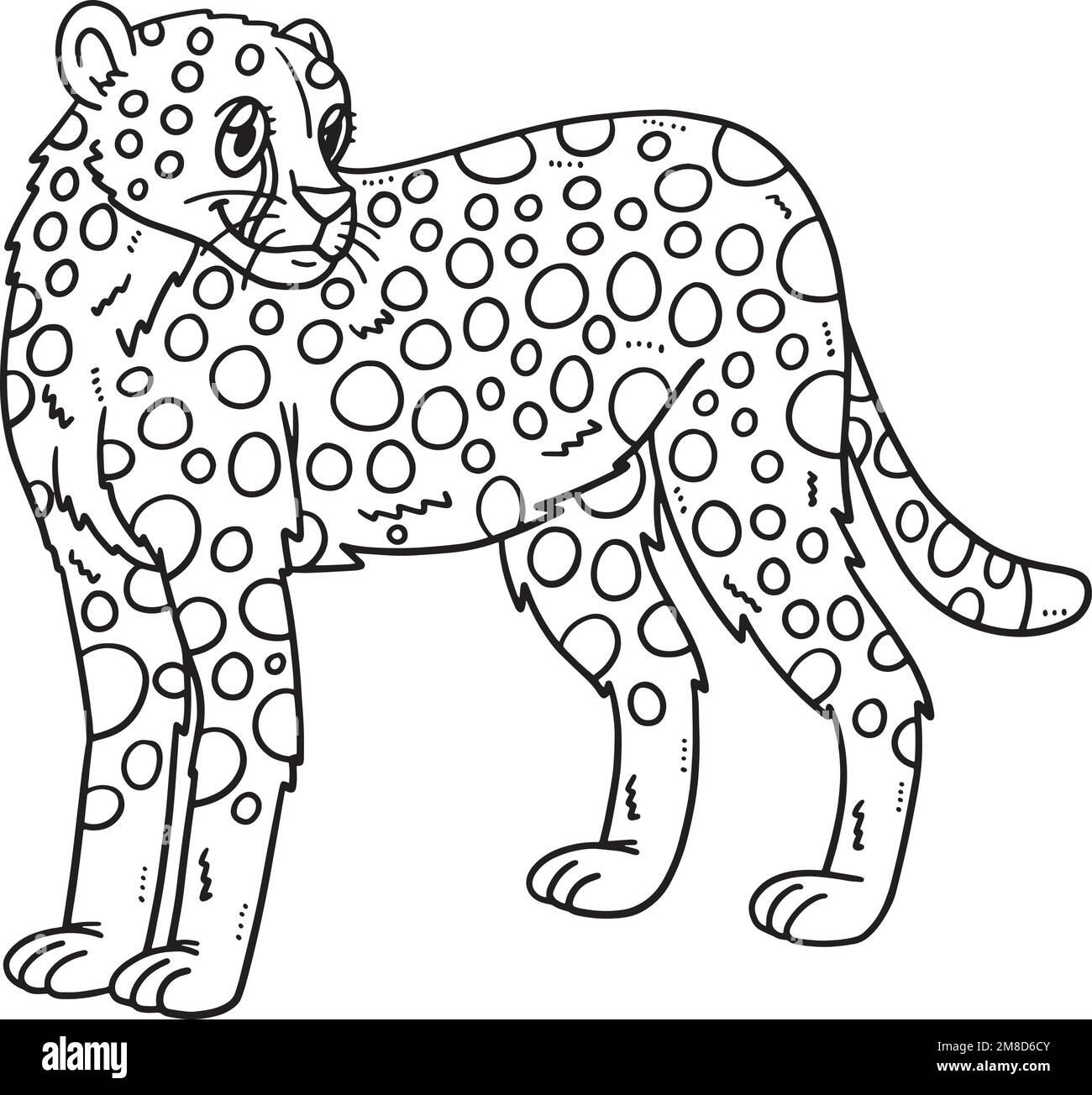 Madre Cheetah colorazione isolata pagina per bambini Illustrazione Vettoriale