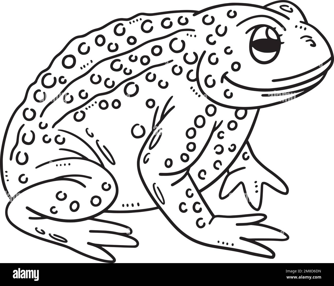 Pagina da colorare isolata di rana madre per bambini Illustrazione Vettoriale