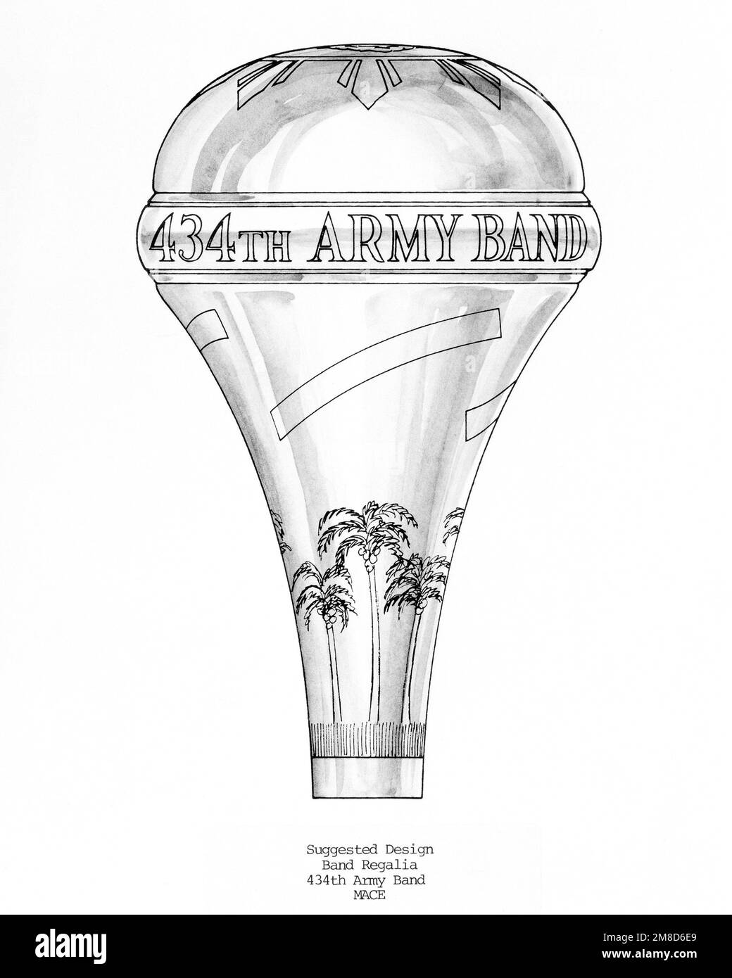 Gruppo araldico Regalia: MACE, 434th Army Band. Paese: Sconosciuto Foto Stock