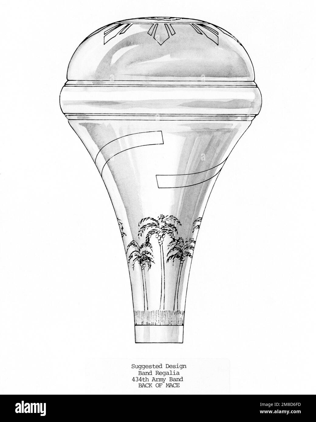 Gruppo araldico Regalia: Back of Mace, 434th Army Band. Paese: Sconosciuto Foto Stock