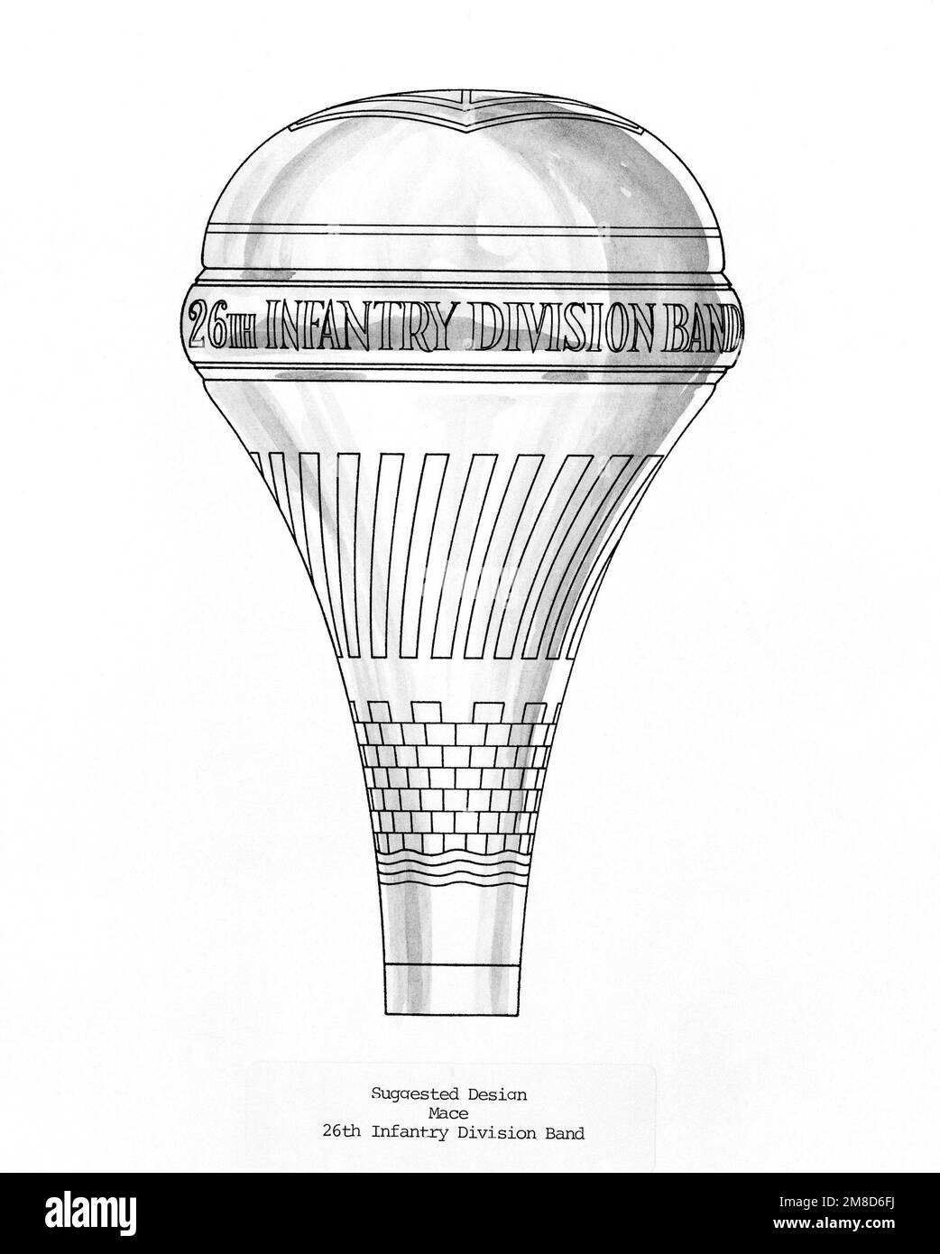 Gruppo araldico Regalia: MACE, 26th° gruppo di divisione fanteria. Paese: Sconosciuto Foto Stock