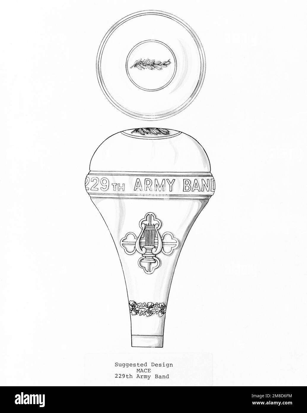 Gruppo araldico Regalia: MACE, 229th Army Band. Paese: Sconosciuto Foto Stock