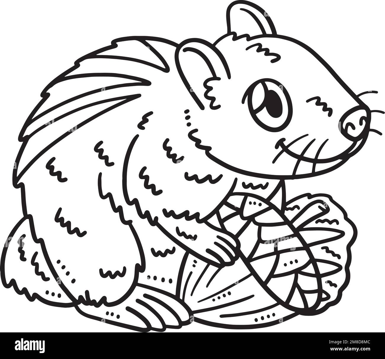 Baby Chipmunk colorazione isolata pagina per bambini Illustrazione Vettoriale