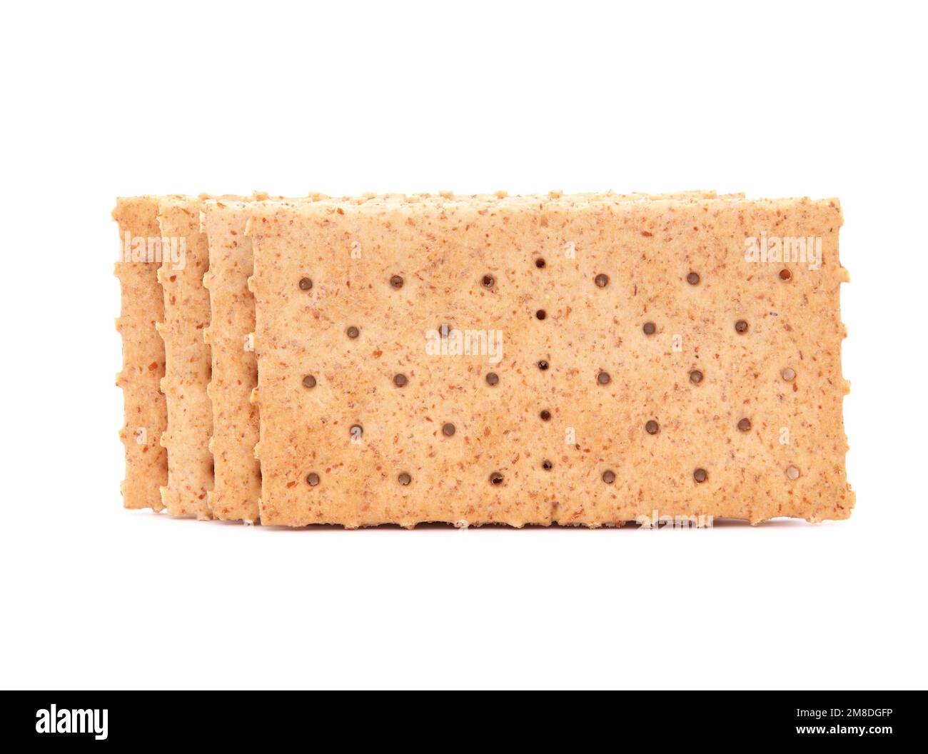 Cracker di grano intero isolato su bianco Foto Stock