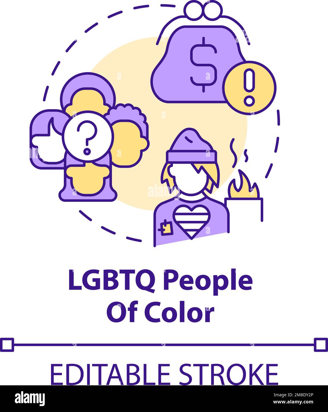 LGBTQ persone di concetto di colore icona Illustrazione Vettoriale