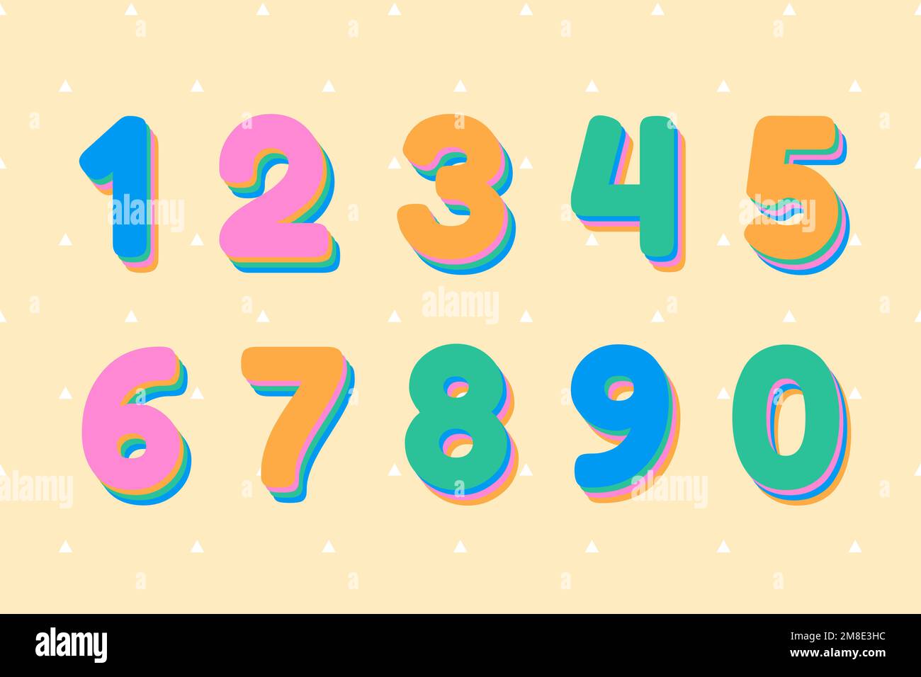 Numeri, Simboli, Icone, Segni, Set Semplice in Bianco E Nero E a Colori