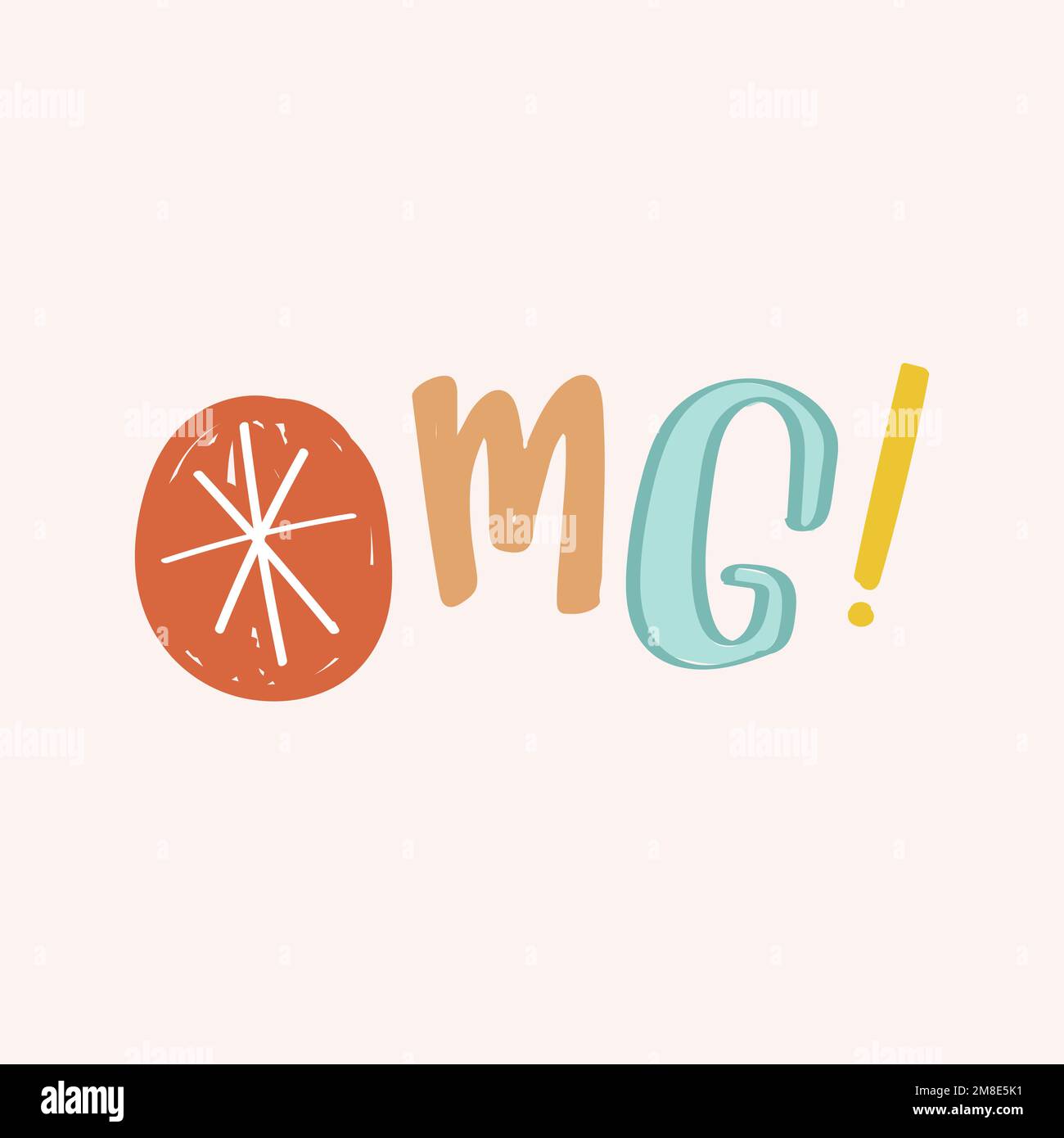 OMG! doodle parola colorato vettore clipart Illustrazione Vettoriale