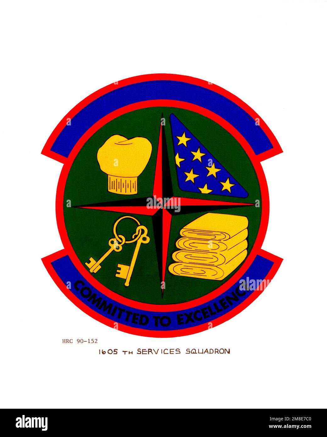 Insegne approvate per: 1605th Services Squadron. Paese: Sconosciuto Foto Stock