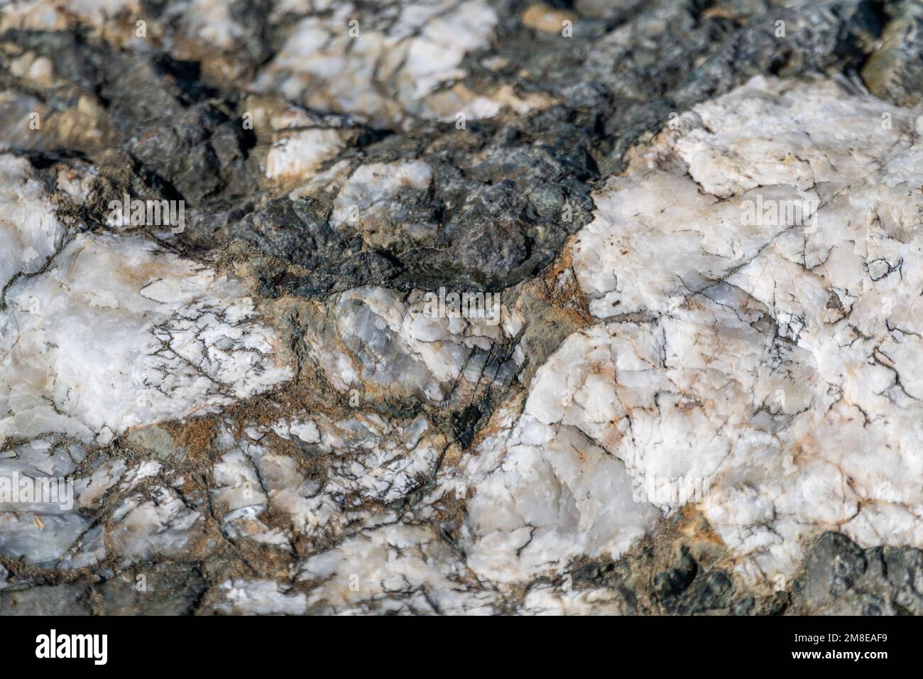 Struttura naturale al quarzo vista nel Canada settentrionale. Splendido sfondo, immagine desktop. Foto Stock