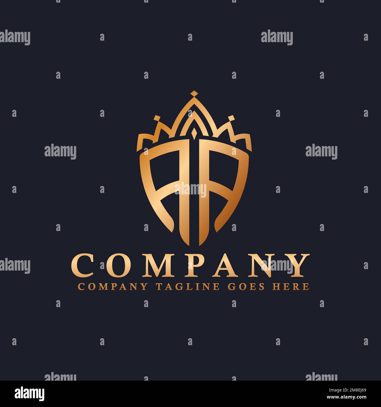 Logo Royal Crown Luxurious per gioielli, matrimoni, hotel o moda Illustrazione Vettoriale
