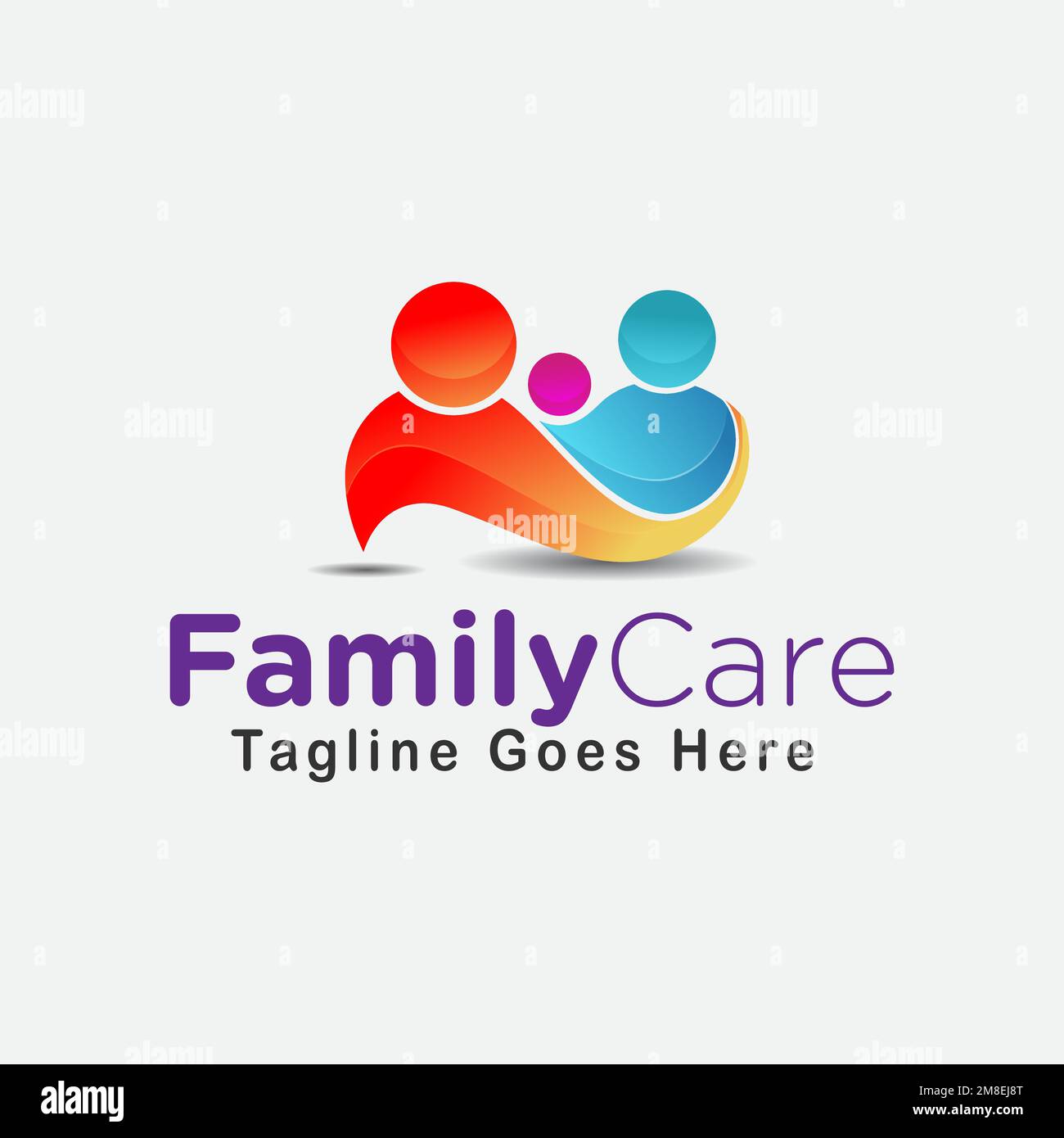 Elemento di design del logo Family Care Illustrazione Vettoriale