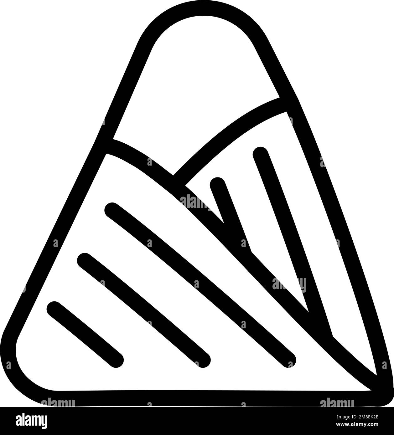 vettore icona linea di primo soccorso bendaggio triangolare. cartello di primo soccorso bendaggio triangolare. simbolo contorno isolato, illustrazione nera Illustrazione Vettoriale