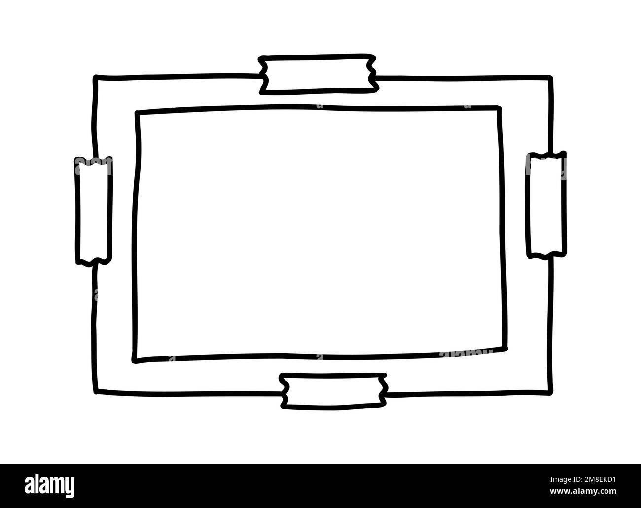 Cornice fotografica Doodle. Forma abbozzata vintage disegnata a mano. Raccolta vettoriale Illustrazione Vettoriale