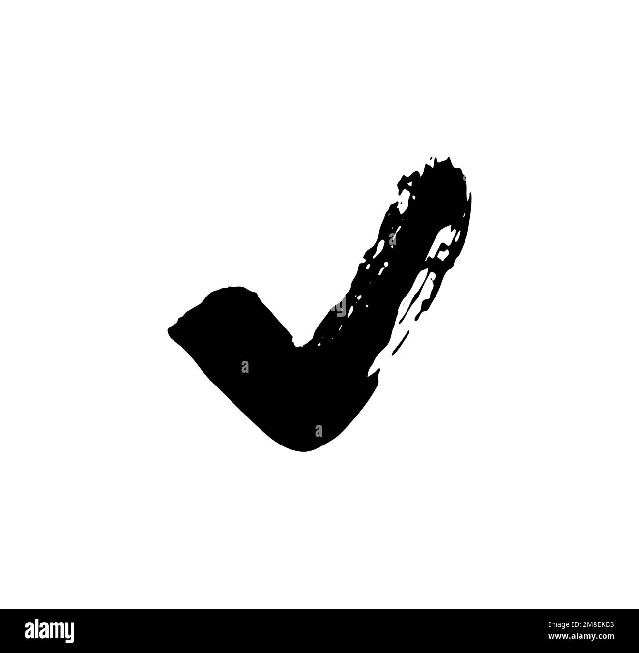 Casella di controllo. Segni di spunta V X. segni di spunta gesso e pennello impostati. Set vettoriale Illustrazione Vettoriale