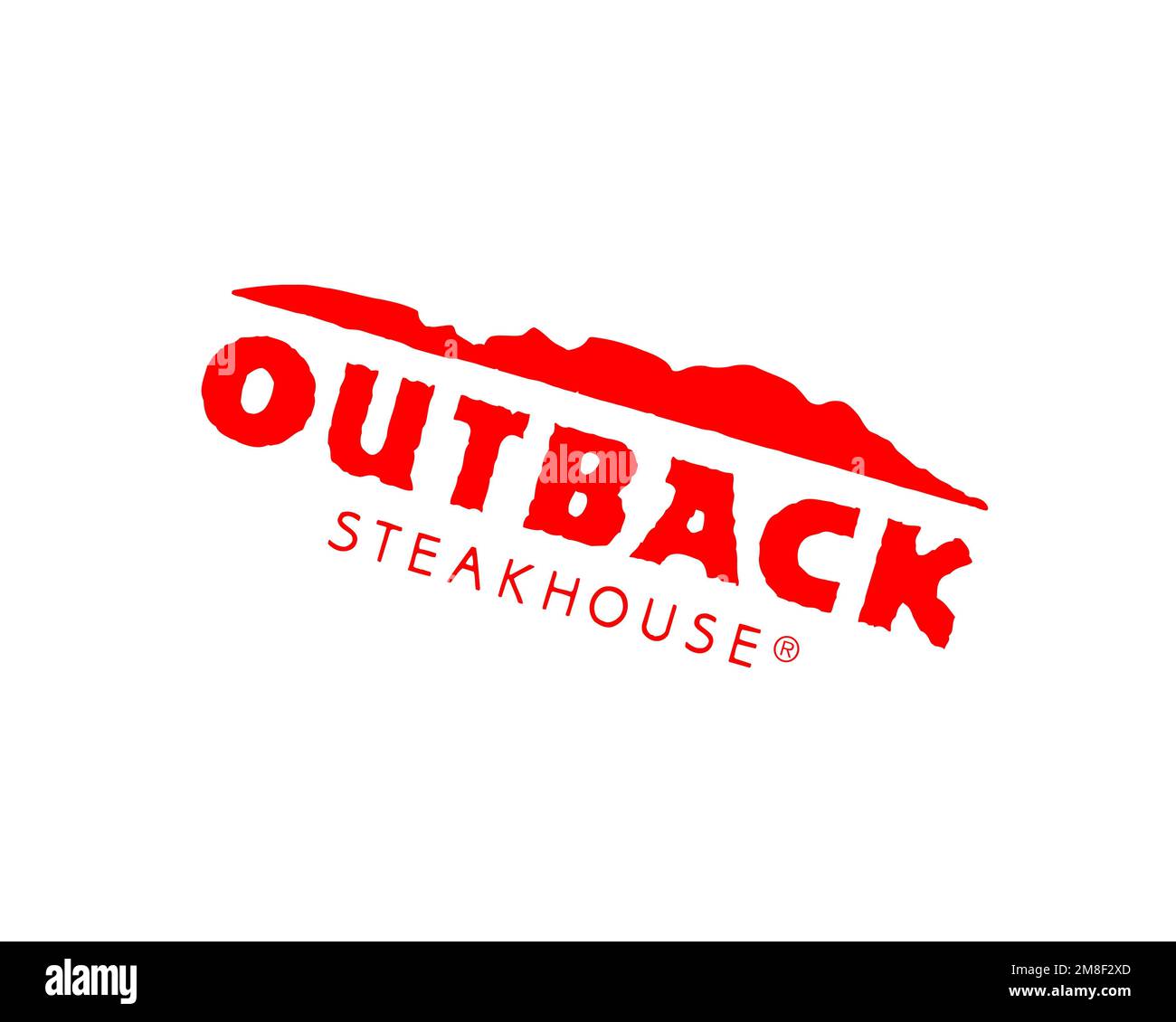 Outback Steakhouse, logo ruotato, sfondo bianco B Foto Stock