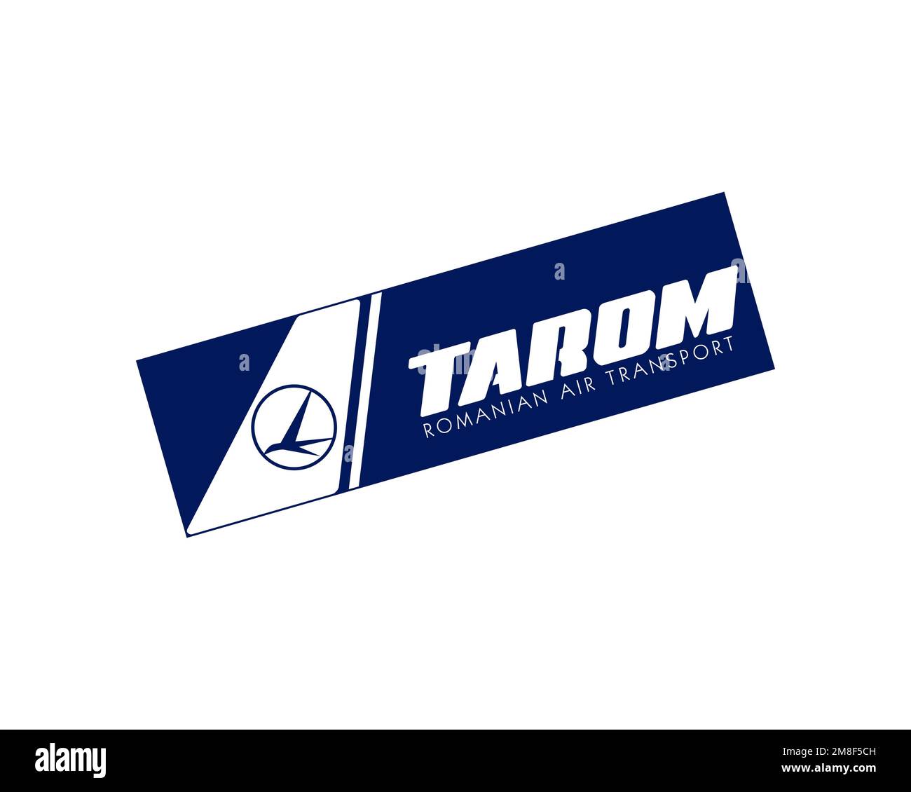 TAROM, logo ruotato, sfondo bianco Foto Stock