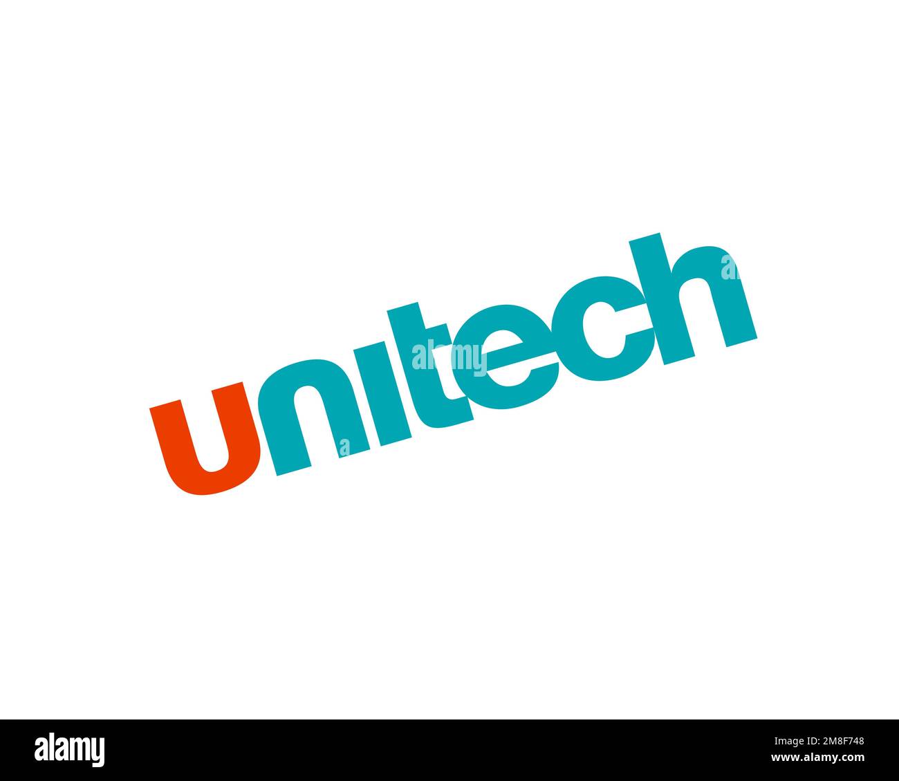 Unitech Group, logo ruotato, sfondo bianco Foto Stock