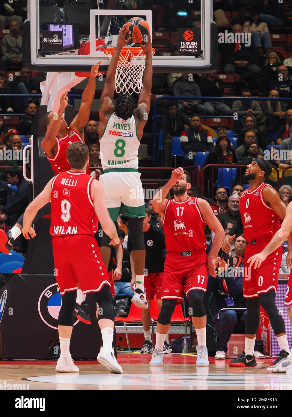 Forum di Assago, Milano, Italia, 13 gennaio 2023, Kevarrius Hayes (Zalgiris Kaunas) durante il EA7 Emporio Armani Milano vs Zalgiris Kaunas - Basketball Foto Stock