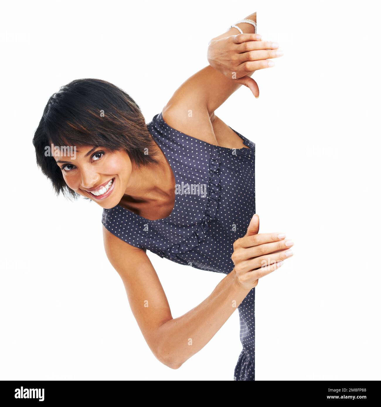 Affissioni, poster e ritratto di donna nera con spazio, banner o mockup per la pubblicità del marchio o del logo. Donna con annuncio commerciale, prodotto Foto Stock