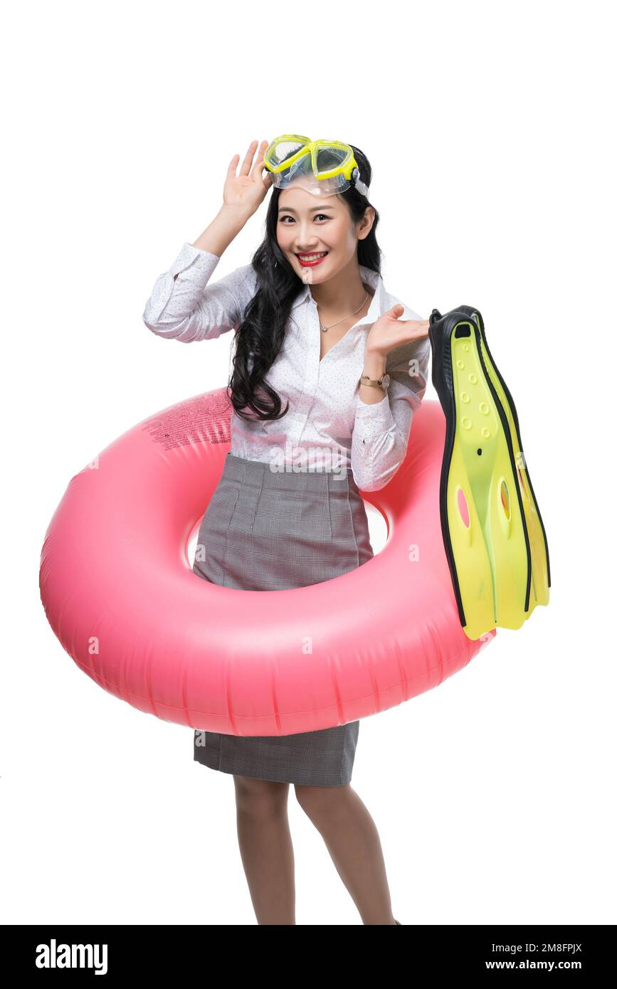 Una giovane donna di affari Foto Stock