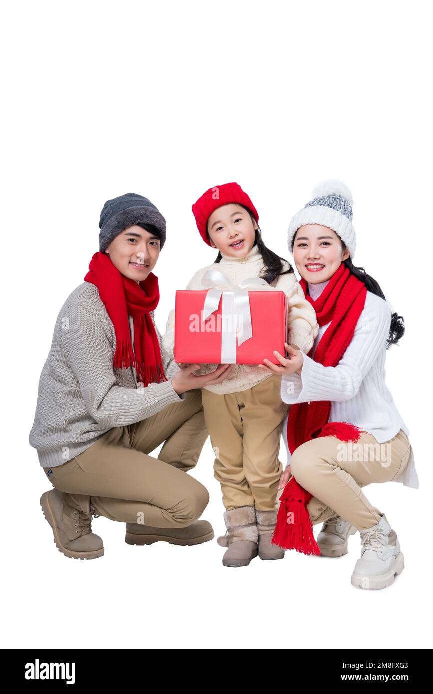 La famiglia felice di tre Foto Stock