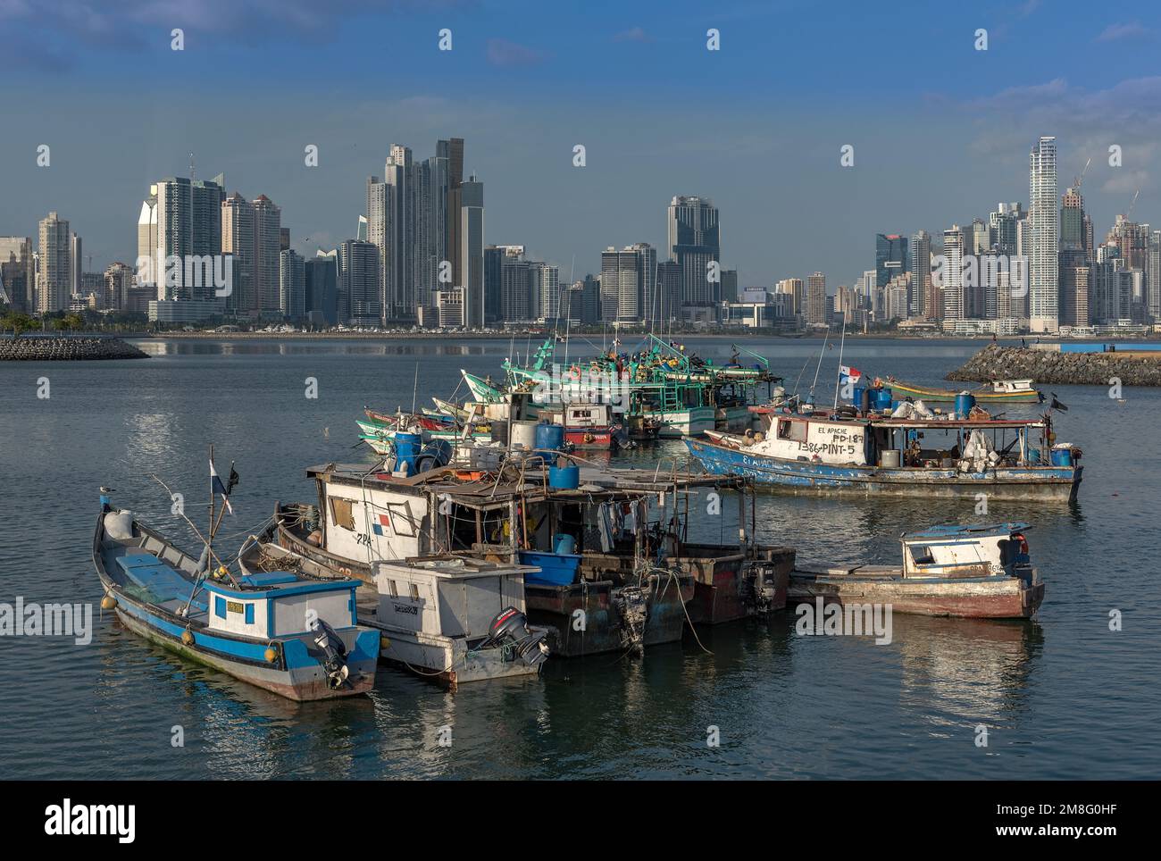 Vista del profilo del grattacielo di Panama City Foto Stock