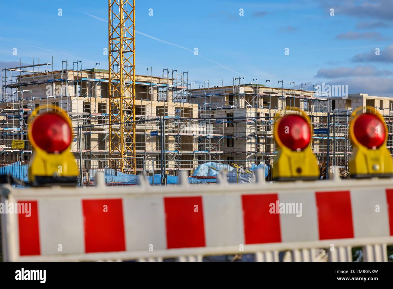 BEDBURG, Renania settentrionale-Vestfalia, Germania - costruzione residenziale, nuova costruzione di edifici residenziali multifamiliari, nuovo progetto di costruzione, Foto Stock