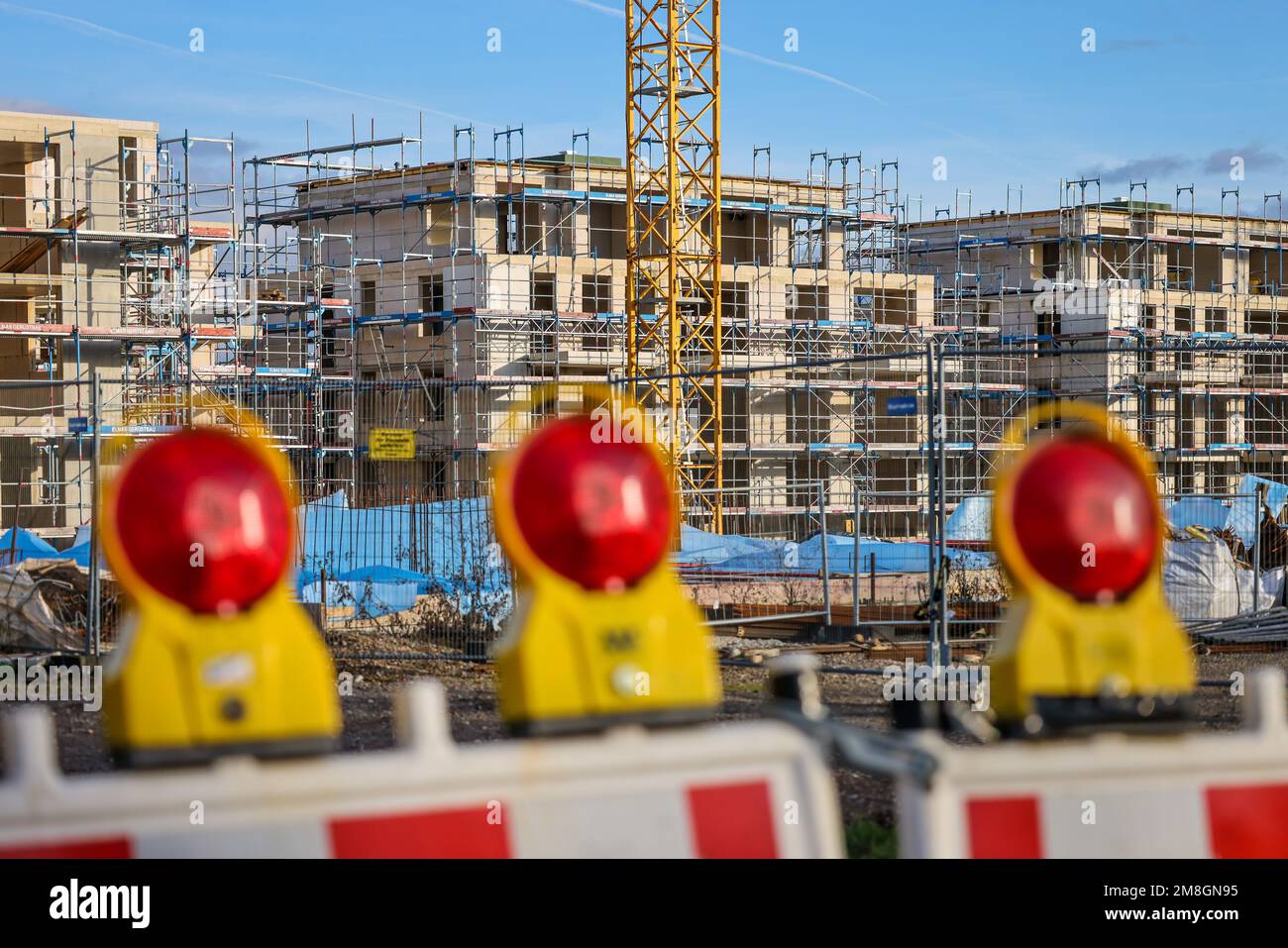 BEDBURG, Renania settentrionale-Vestfalia, Germania - costruzione residenziale, nuova costruzione di edifici residenziali multifamiliari, nuovo progetto di costruzione, Foto Stock