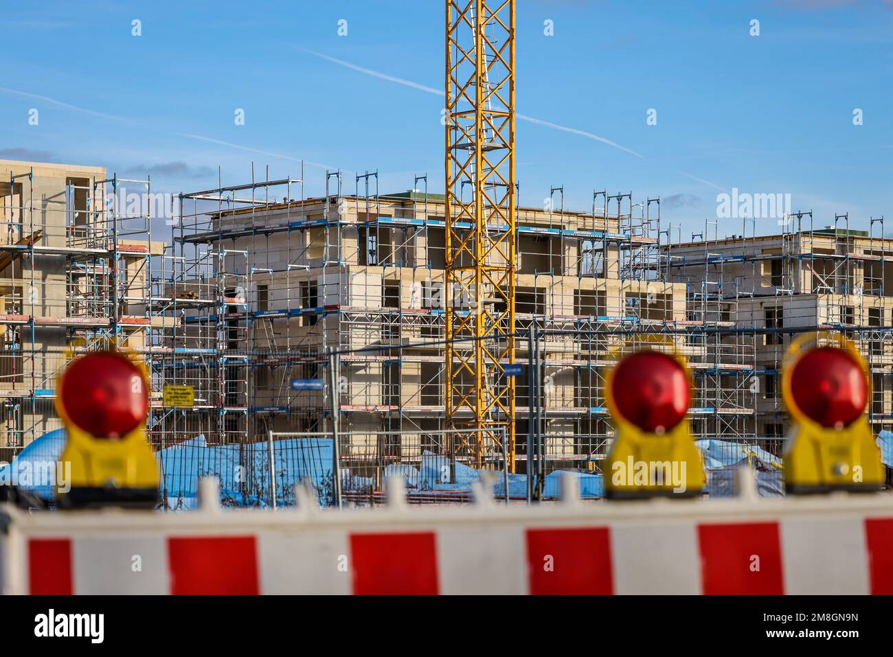 BEDBURG, Renania settentrionale-Vestfalia, Germania - costruzione residenziale, nuova costruzione di edifici residenziali multifamiliari, nuovo progetto di costruzione, Foto Stock