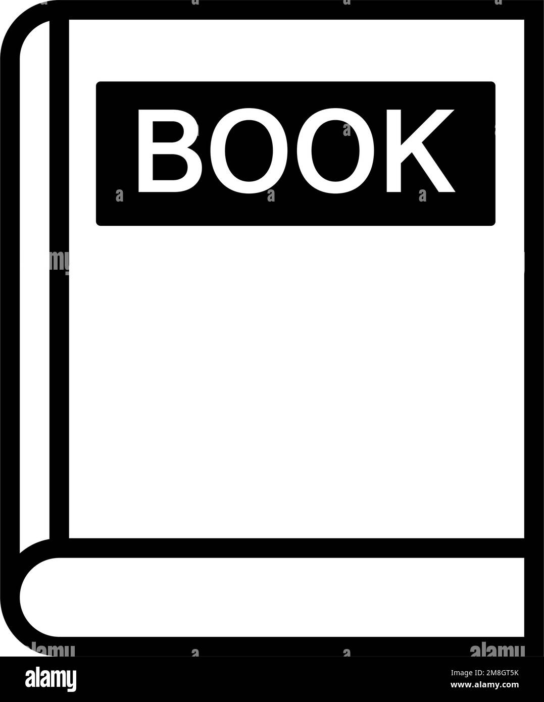 Icona del libro e lettere del libro. Vettore modificabile. Illustrazione Vettoriale