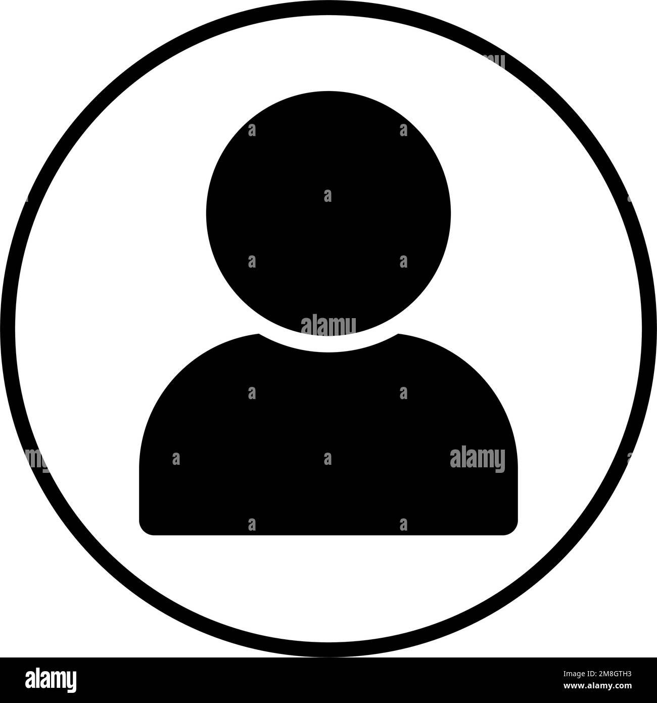 Icona persona anonima rotonda. Vettore modificabile. Illustrazione Vettoriale