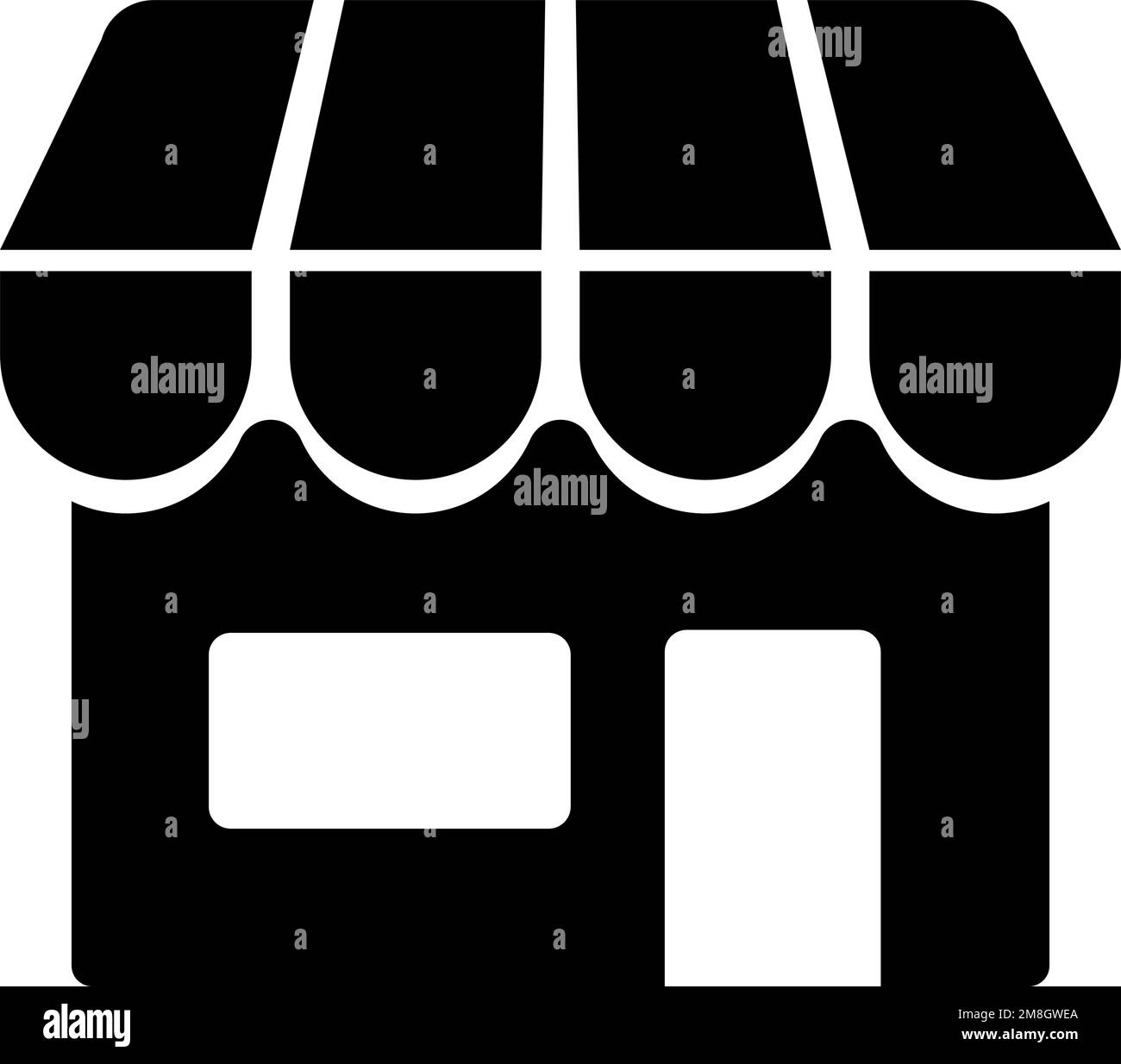 Icona della silhouette del punto vendita. Negozio. Vettore modificabile. Illustrazione Vettoriale
