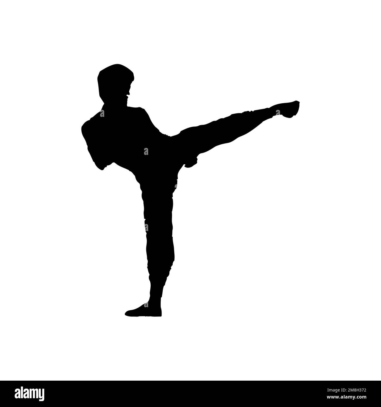 Icona del giocatore Karate. Stile semplice lezioni di karate corso poster simbolo di sfondo. Elemento di design del logo del marchio Karate. Stampa di t-shirt da karate. VEC Illustrazione Vettoriale