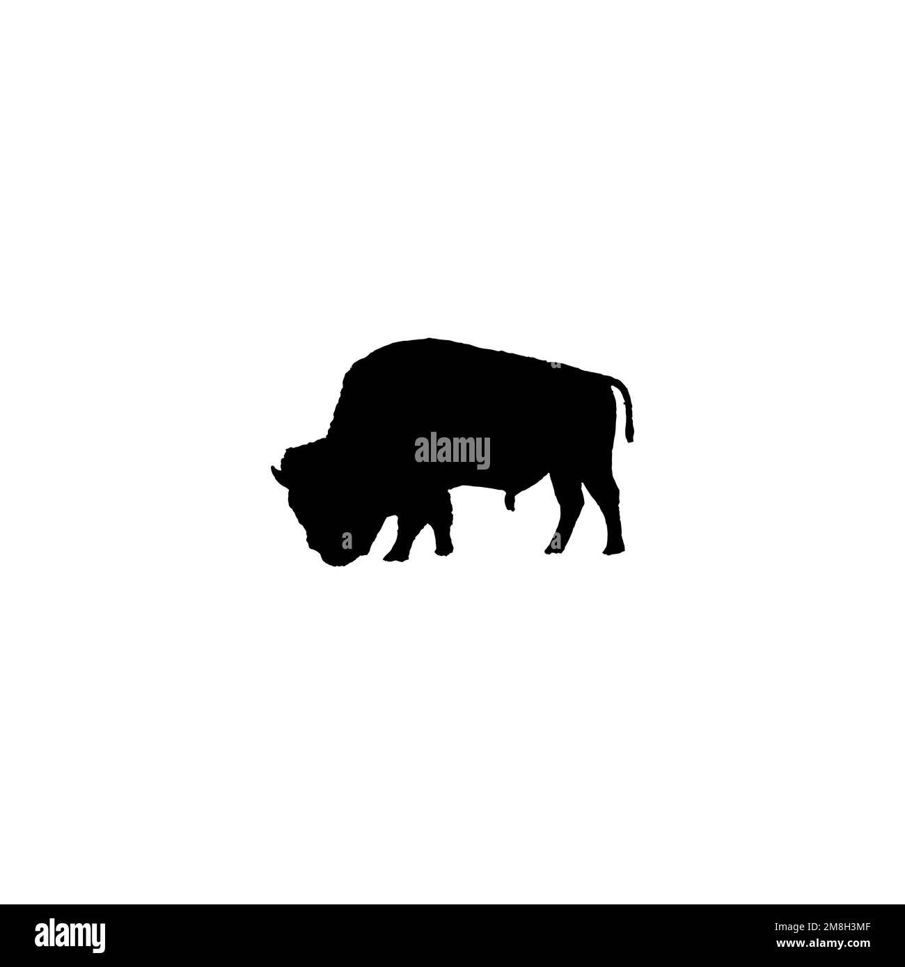 Icona bisonte. Semplice stile ristorante carne grande vendita poster simbolo sfondo. Elemento di design del logo del marchio Bison. Stampa di t-shirt a bisonte. Vettore per stickke Illustrazione Vettoriale