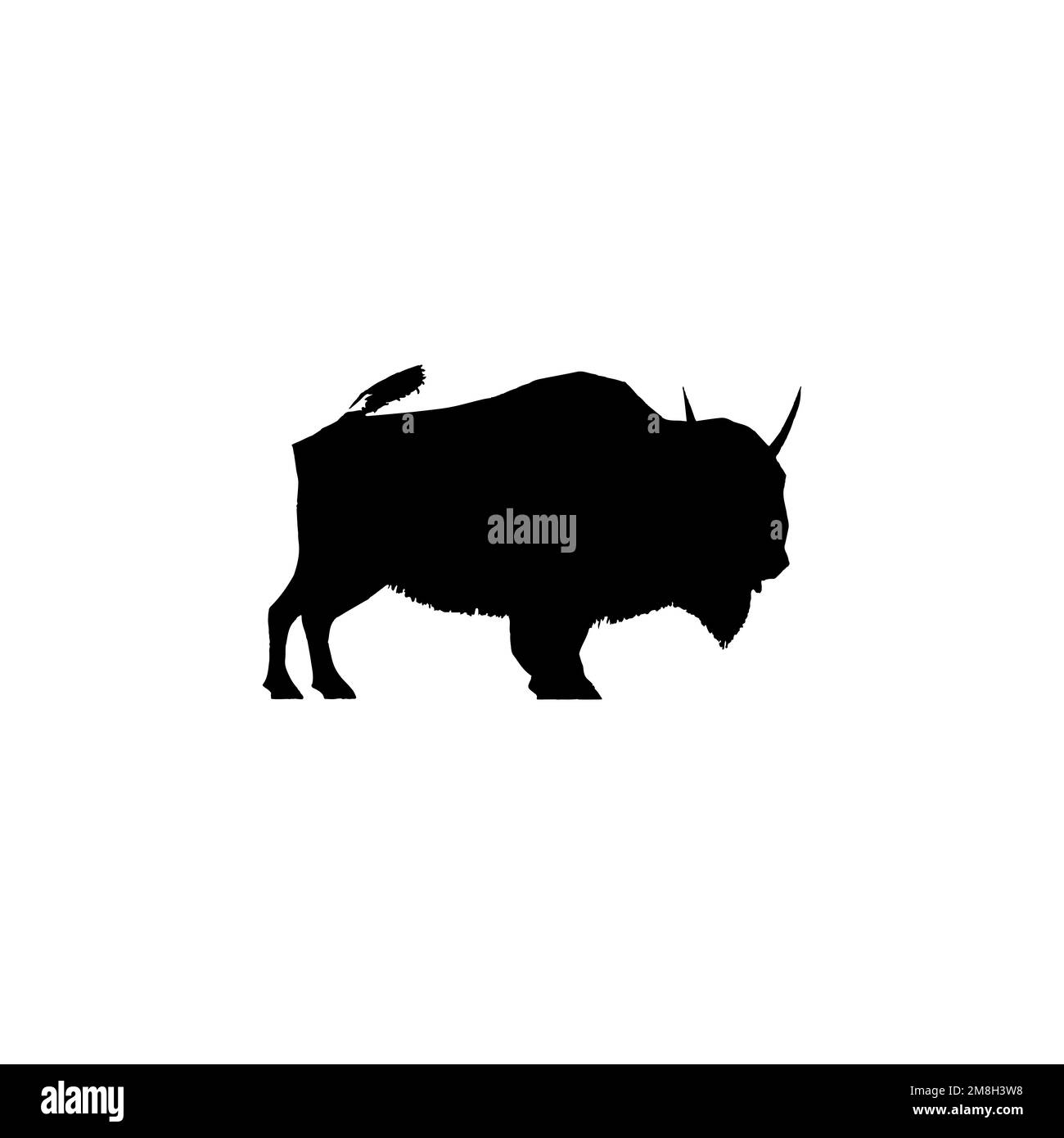 Icona bisonte. Semplice stile ristorante carne grande vendita poster simbolo sfondo. Elemento di design del logo del marchio Bison. Stampa di t-shirt a bisonte. Vettore per stickke Illustrazione Vettoriale