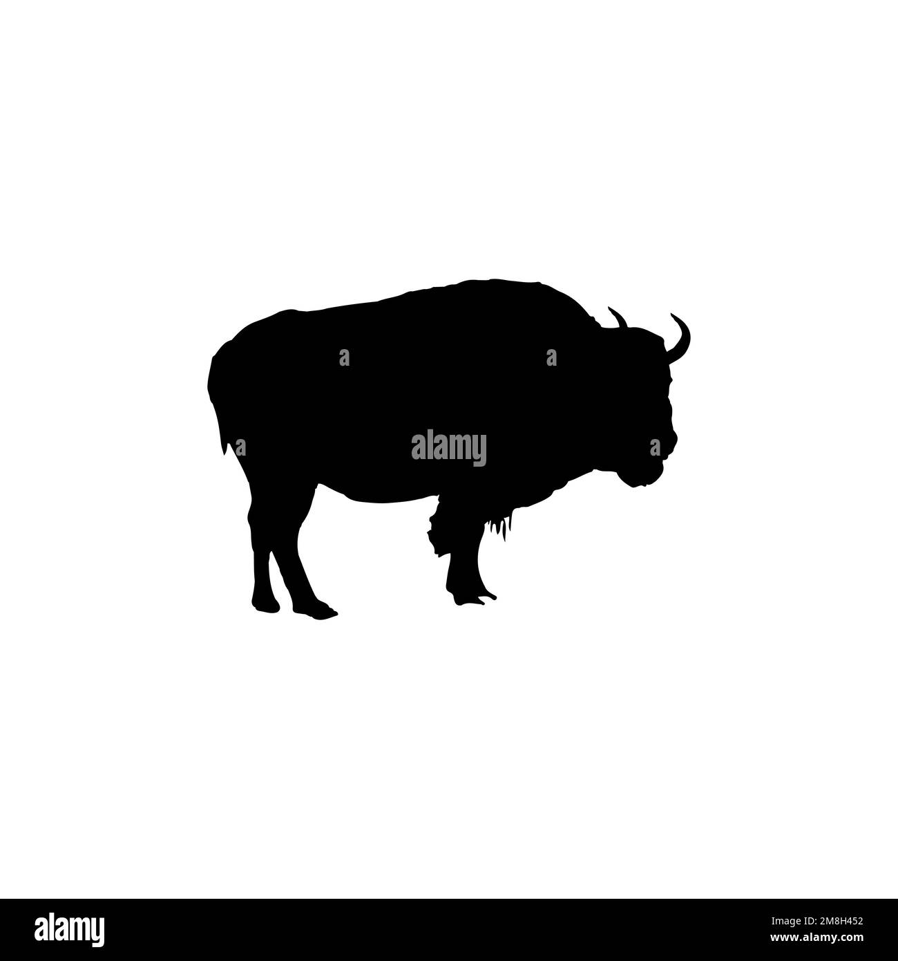 Icona bisonte. Semplice stile ristorante carne grande vendita poster simbolo sfondo. Elemento di design del logo del marchio Bison. Stampa di t-shirt a bisonte. Vettore per stickke Illustrazione Vettoriale