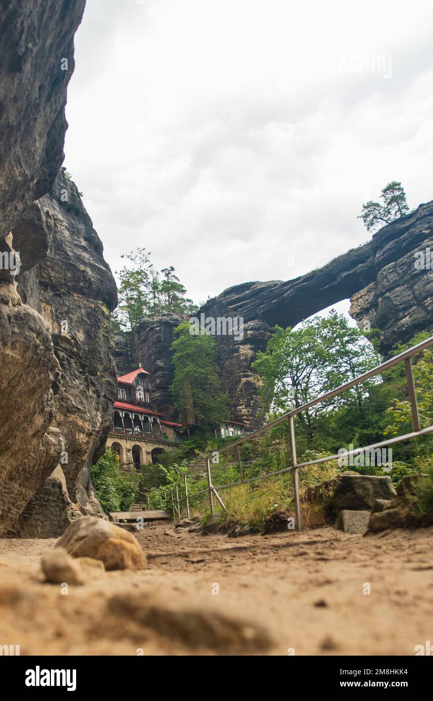 Vista di Pravcicka brana nella Svizzera ceca Foto Stock