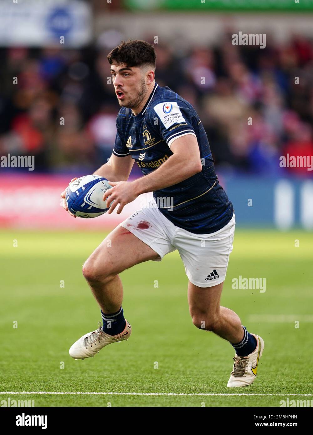 Jimmy o'Brien di Leinster durante la partita della Heineken Champions Cup al Kingsholm Stadium, Gloucester. Data immagine: Sabato 14 gennaio 2023. Foto Stock