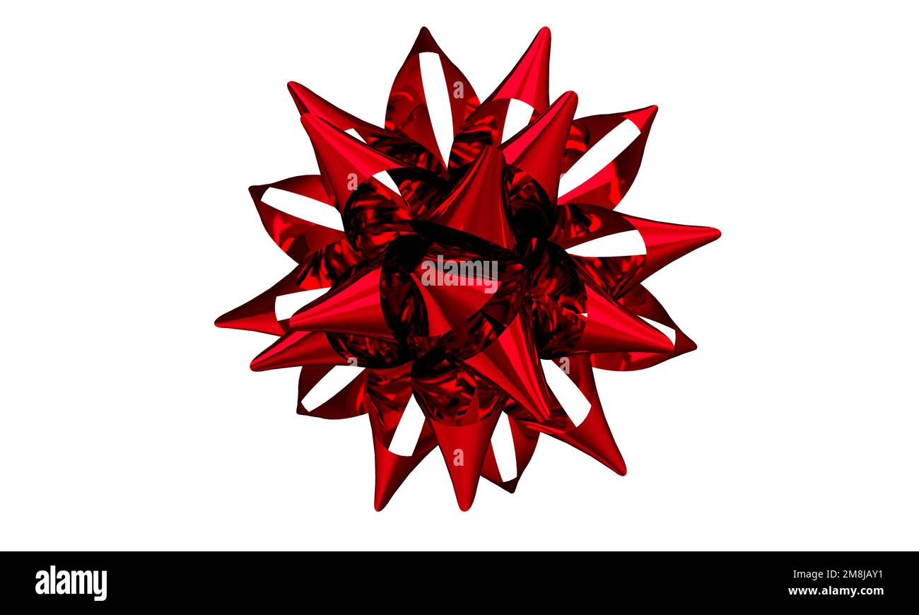 Red Metallic Gift Bow 3D Illustrazione Foto Stock