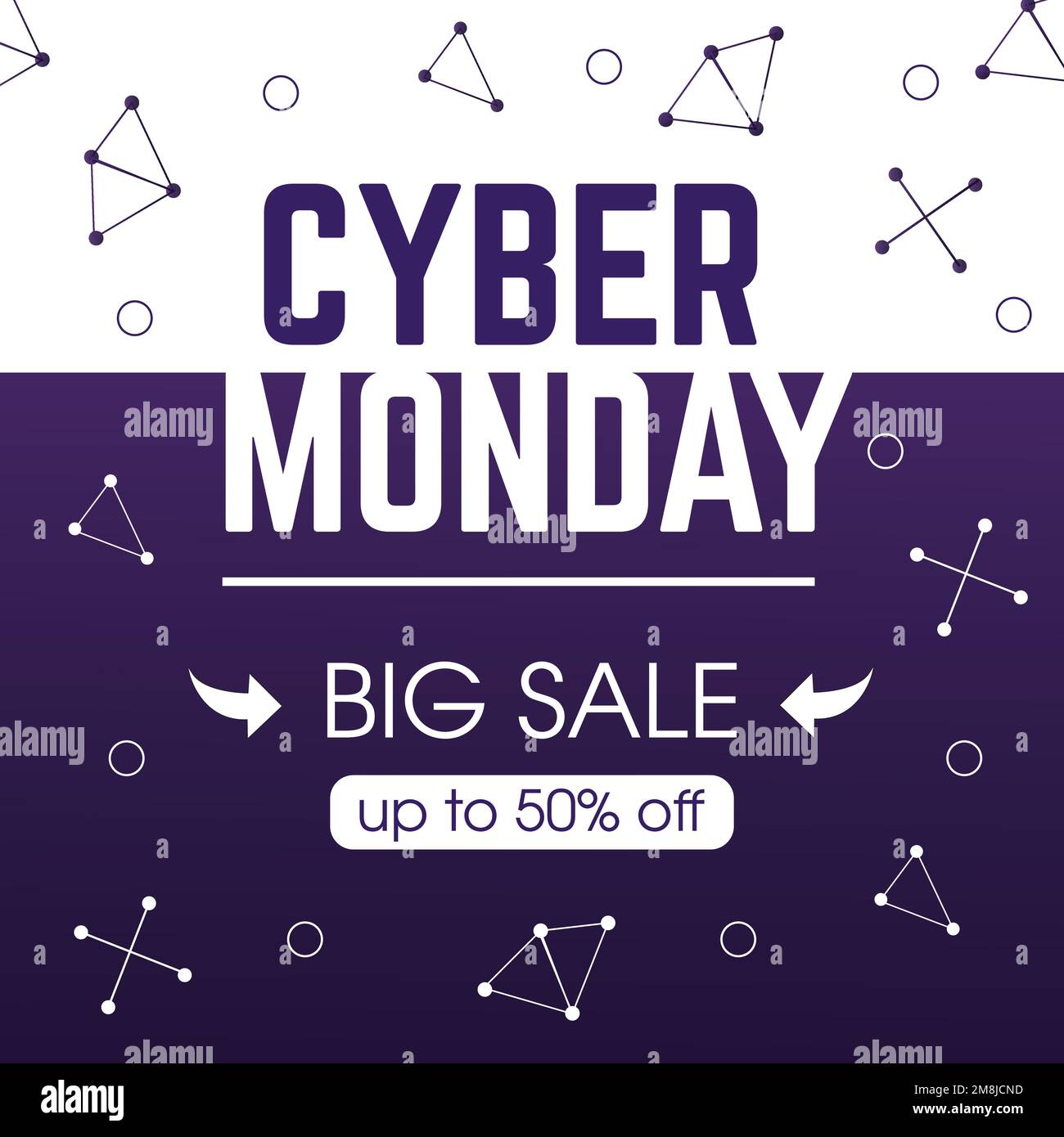 Modello di banner per la vendita del cyber monday per l'illustrazione del vettore della promozione commerciale Illustrazione Vettoriale