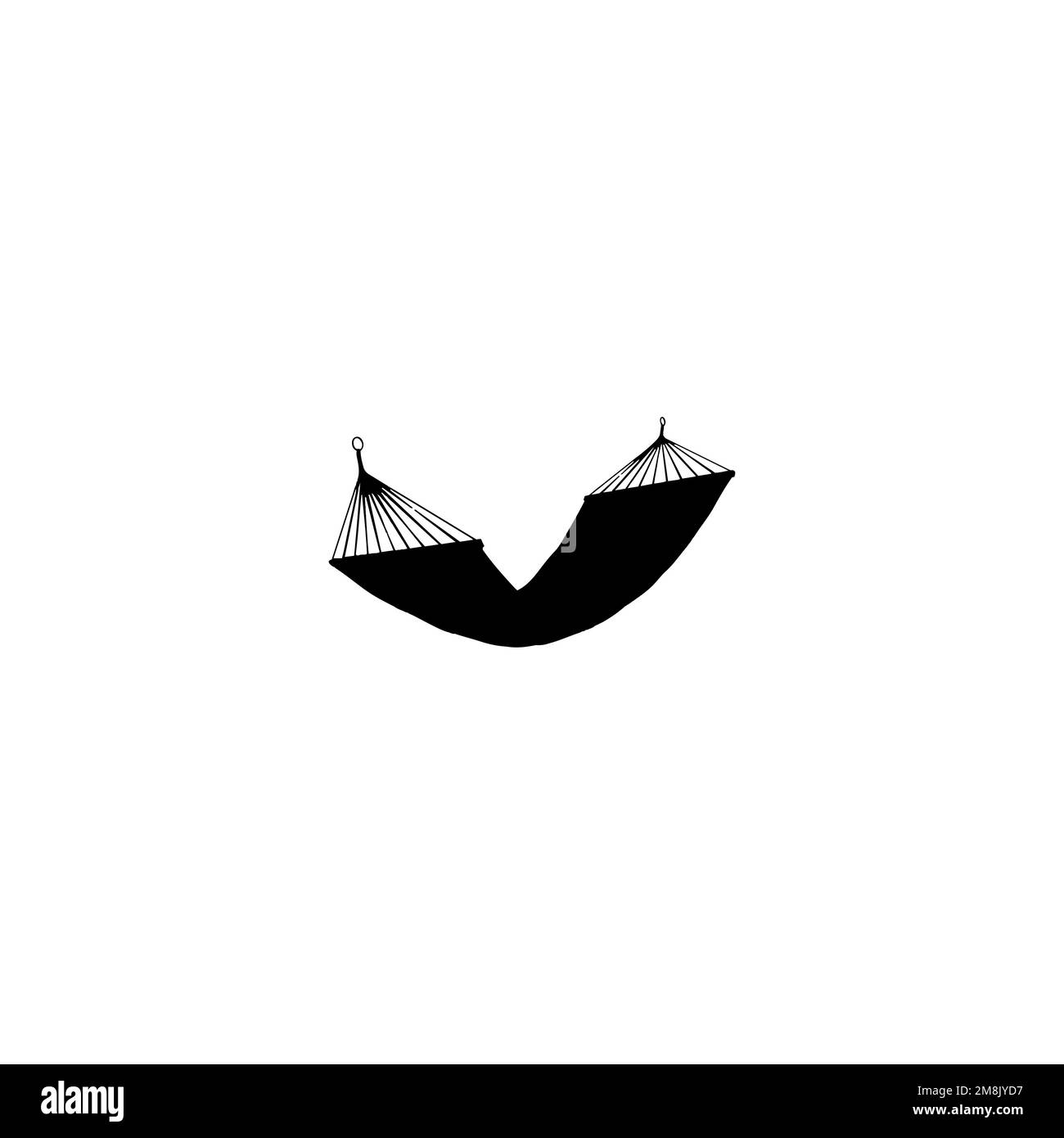 Icona amaca. Semplice stile agenzia di viaggi grande vendita poster simbolo sfondo. Elemento di design con logo di marca amaca. Stampa di t-shirt con amaca. Illustrazione Vettoriale