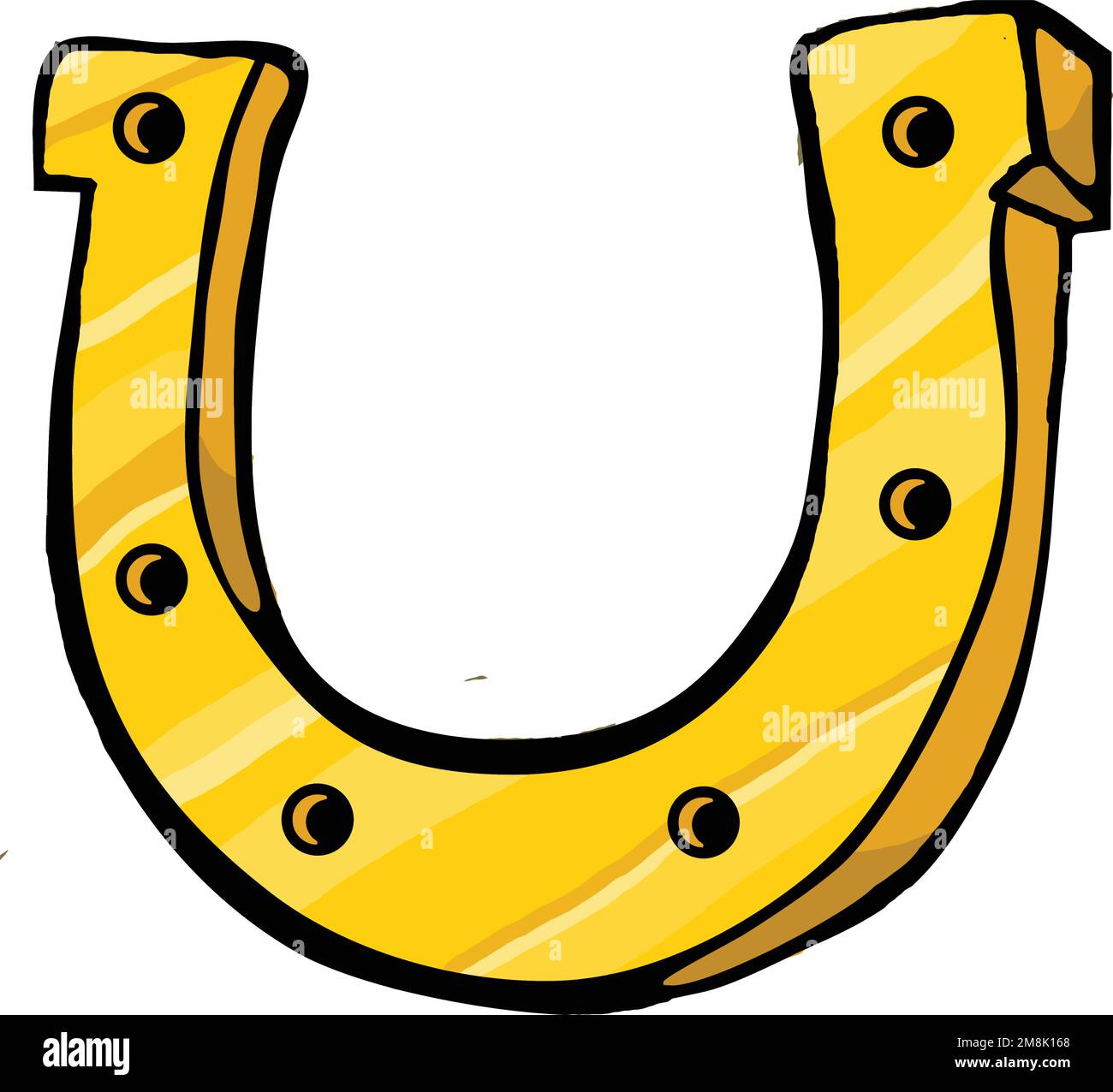 cartone animato cavallo d'oro fortunato sho Illustrazione Vettoriale