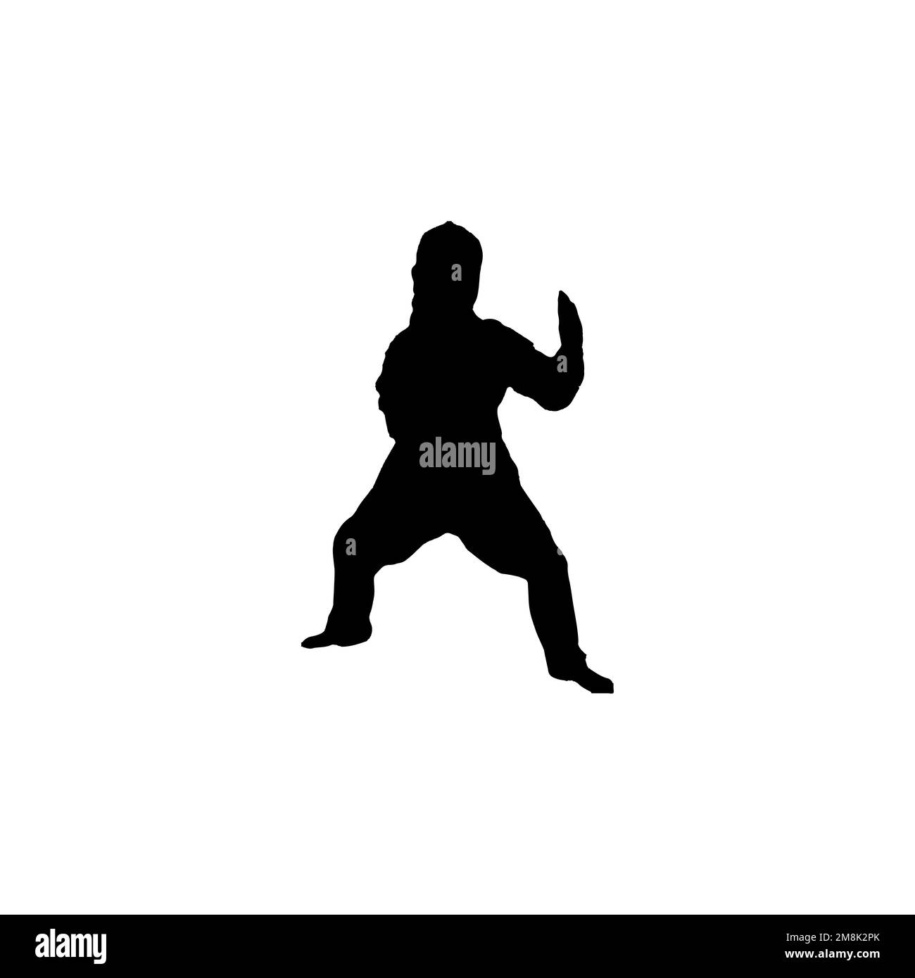 Icona di un lottatore di karate per bambini. Semplice stile bambino karate corso di formazione grande vendita poster simbolo sfondo. Elemento di design con logo Child karate fighter Illustrazione Vettoriale