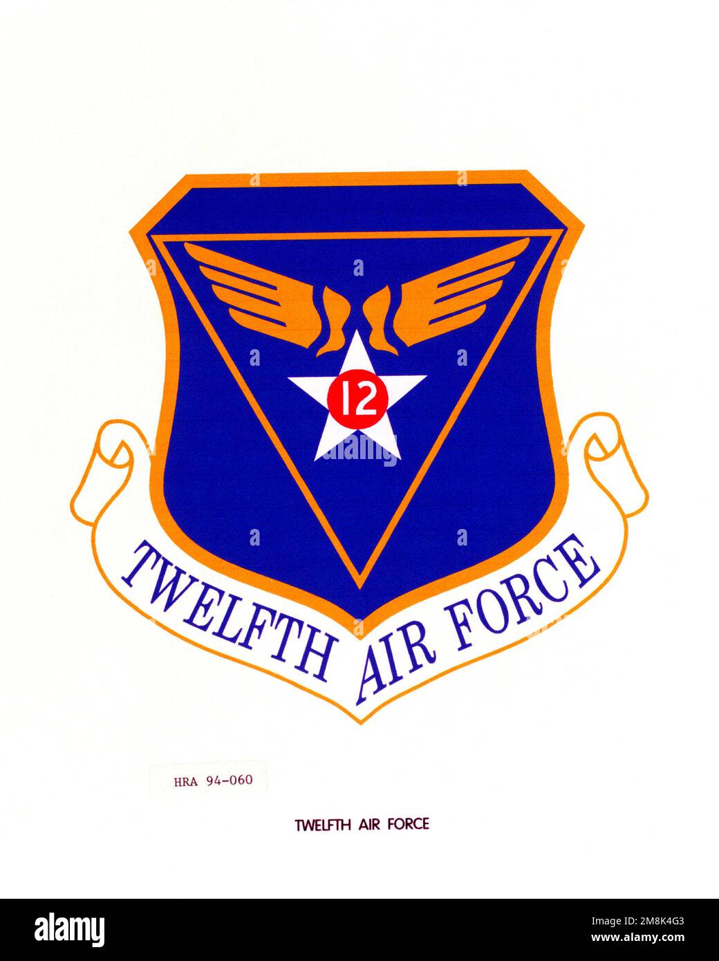 Approvato Insignia dell'aeronautica 12th.DATA ESATTA RIPRESA SCONOSCIUTA. Paese: Sconosciuto Foto Stock