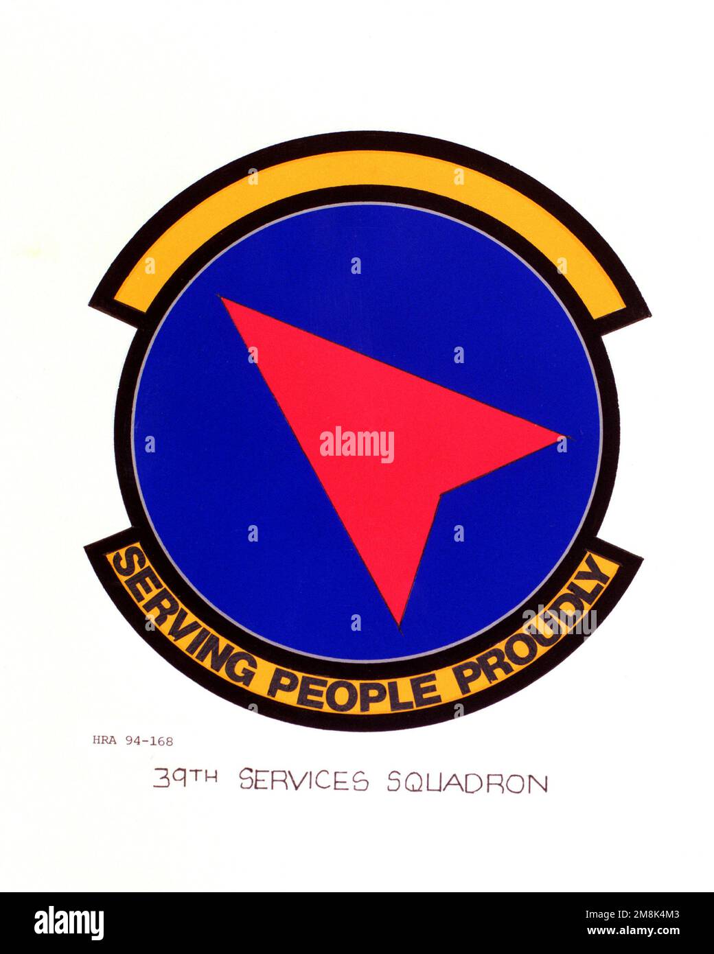 Approvato Insignia del 39th servizi SquadronEXACT DATA SHOT SCONOSCIUTO. Paese: Sconosciuto Foto Stock